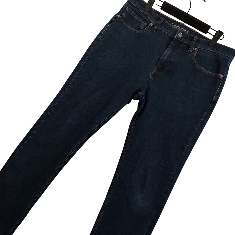 Everlane Uniform Jeans Mens 31x32 (Fits 31x30) Blue 4-Way Stretch Organic Cotton